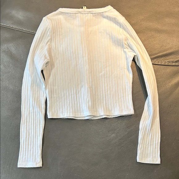 Ever After Girls White Ribbed Long Sleeve Top, size 8 NWT - Picture 5 of 5